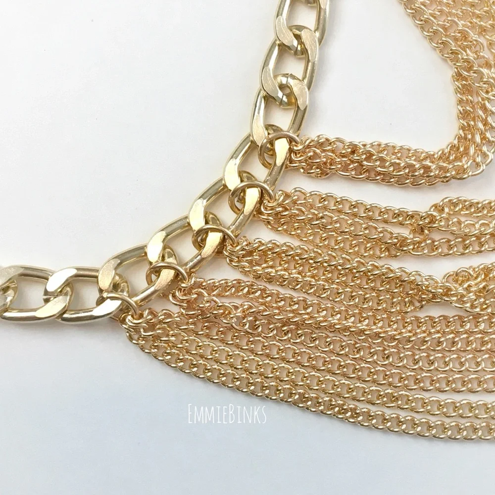 New 1 Piece Golden Layered Chain Anklet | High Heel / Wedge Shoe Accessory - Picture 10 of 16
